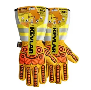 TSWM Premium SGW-0524 XL Full Grain Goatskin Work Gloves with Grip, TPR Impact Protection, Cowhide Cuff, Kevlar Stitching for MIG TIG Welding, Construction