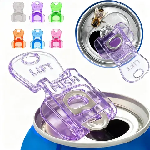 Clear Stylish Soda Can Covers 6/12/24 Pack, Keep Bugs Out of Your Drink, Reusable Beer Can Protector Lid for 202 Cans, Food-Grade Tab Cap, Blocks Bees & Dust, for Outdoor BBQ, Pool Party, Camping, Drink Protectors, Drinkware Accessories
