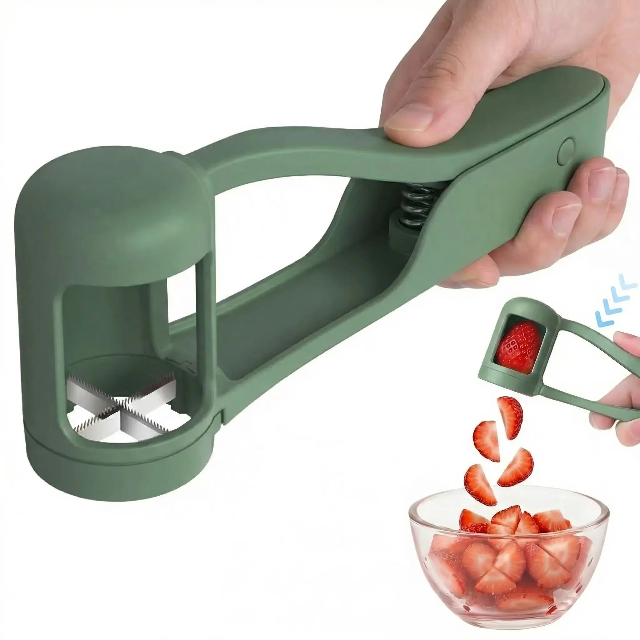 Grape Cutting for Toddlers 1-3, Grape Slicer Kitchen Gadget for Vegetable Fruit Salad Cake Decor, Stainless Steel Baby Grape Quarter Cutter Tool for Cherry Tomato Strawberry Blueberry
