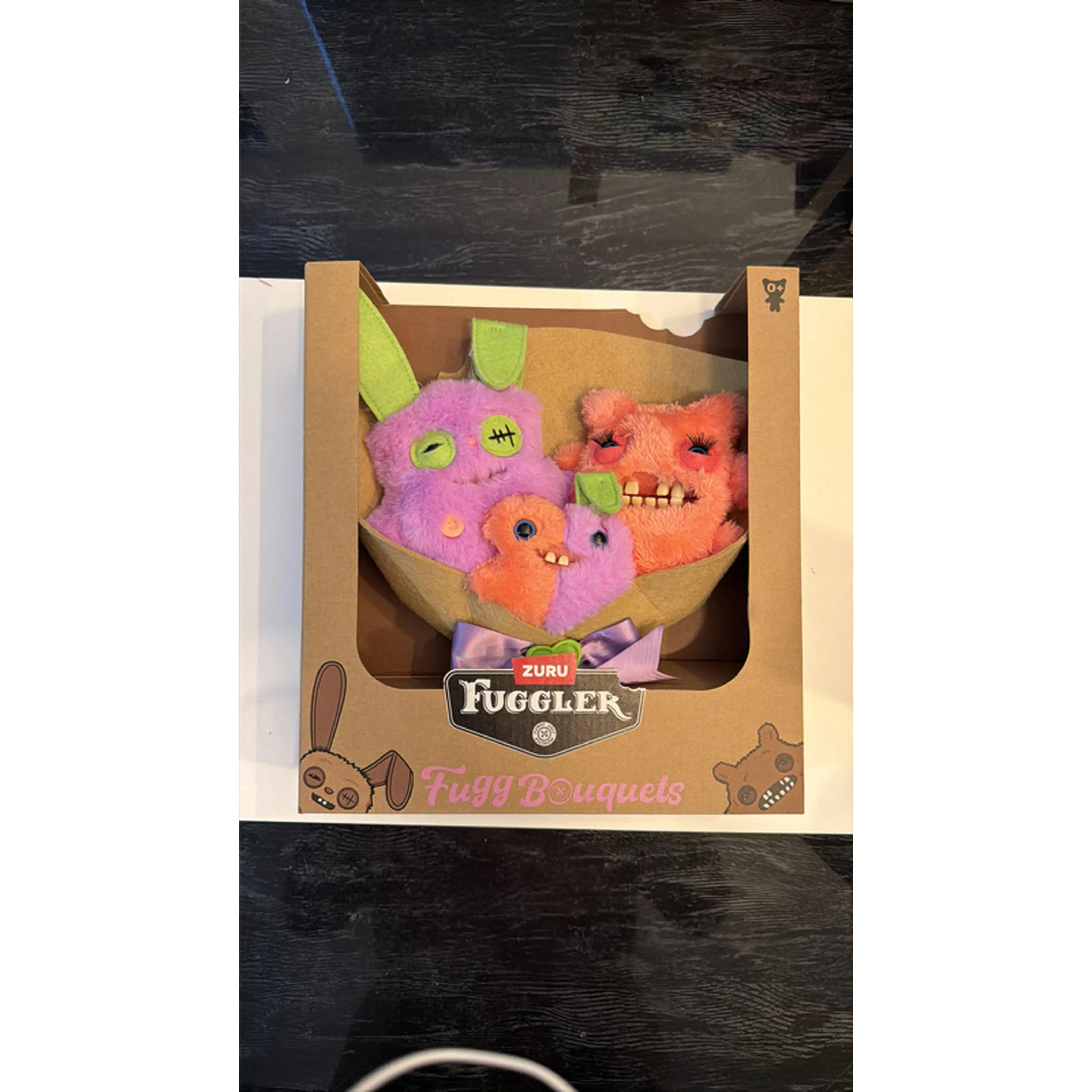 ZURU Fuggler Bouquet Set of 3 Stuffed Plush Toys Rabid Rabbit Sir Nobbynuts Nobbybits Pink Purple for All Ages