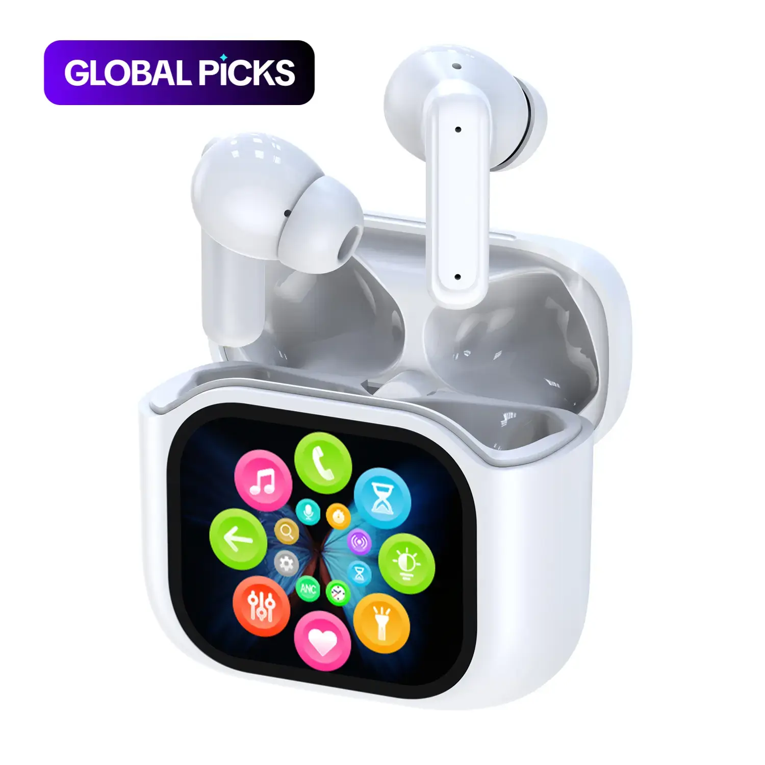 HITOZON Waterproof Sports Fitness Earphone, In-Ear True Wireless Earbuds with Touchscreen Charging Case, Everyday Earbuds, Stereo Wireless Earbuds with Noise Reduction, Chargeable for Smartphones, Computers and Laptops