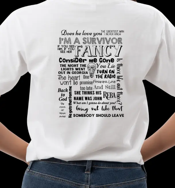 Reba Song List Shirt