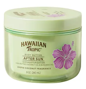 Hawaiian Tropic After Sun Body Butter with Coconut Oil, 8oz | Hawaiian Tropic After Sun Lotion, Beach Essentials, Summer Vacation Essentials, Tan Extender Lotion, Coconut Body Butter, 8oz
