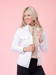 Classic White Diva Denim Jacket by DD Design | S-3X