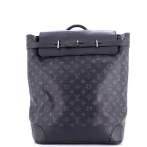 Pre-owned Louis Vuitton Canvas Coated, Leather Backpacks Steamer Backpack Monogram Eclipse Canvas by Rebag