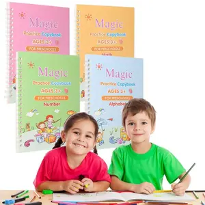 Magic Disappearing Practice Workbook, Reusable, A Fun Number Writing Book for Children, 4 Magical Practice Books for Preschoolers, Includes 1 Shaping Pen and 5 Replaceable Refills