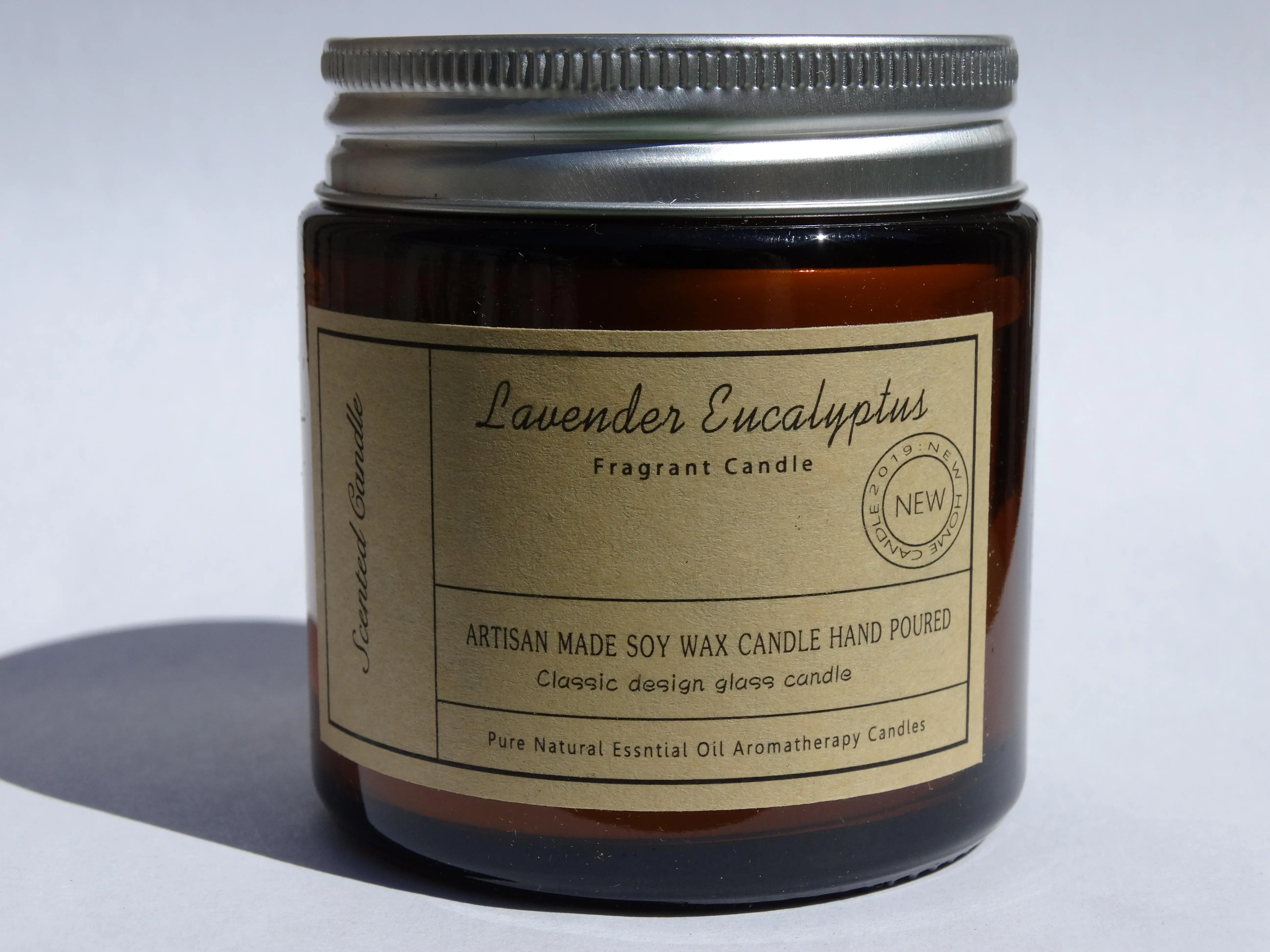 Lavender Eucalyptus Aromatherapy Candle for Stress Relief & Sleep - All-Natural Wax, 5 Hours of burn time