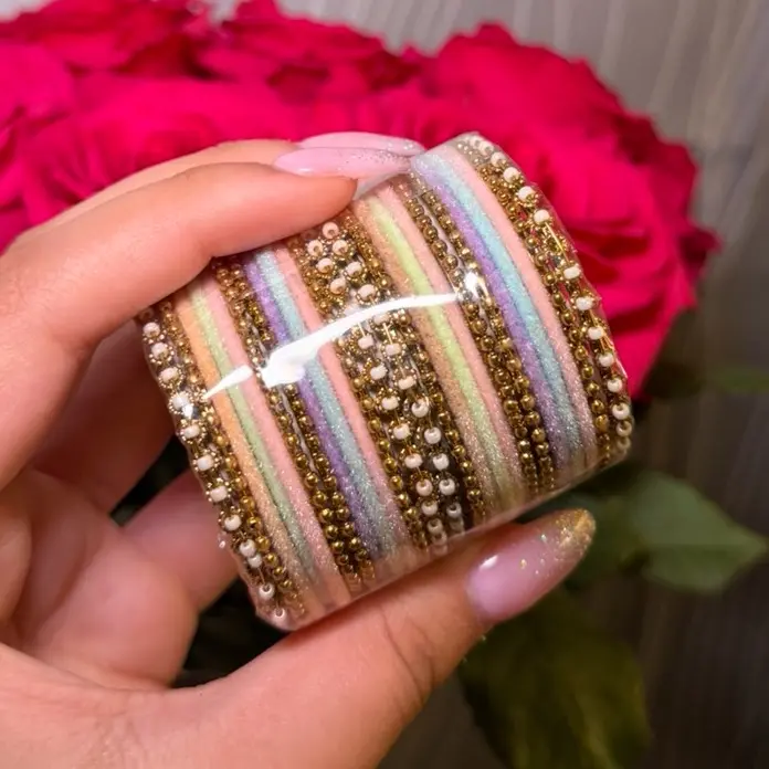 Kids Bangles - Colorful Beaded Wristbands for Children's Fashion Accessory