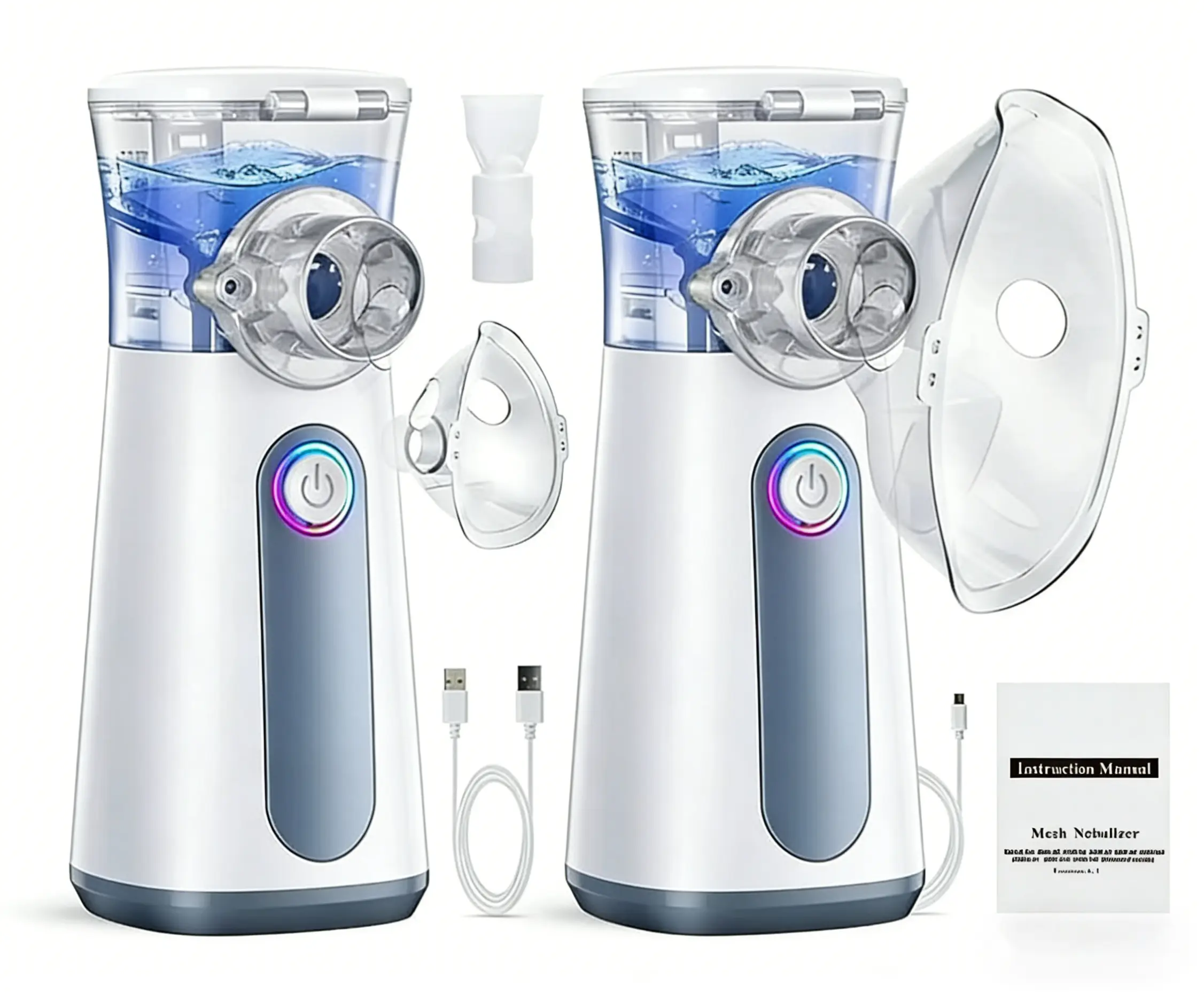 2 Pcs Portable Handheld Mist Sprayer for Personal Hydration, USB Rechargeable Fine Mist Casual Skin Care Device for Home & Travel, Casual Skin Care Devices, Gentle Mist Skin Care Devices