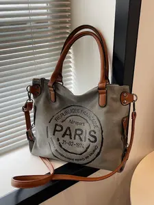 Fashionable Letter Print Handbag, Casual Pu Leather Zipper Shoulder Bag for Women, Casual Trendy Versatile High-quality Daily Commuting Bag, Girl Fashionable Shopping Bag, Fashionable Patterned Bag