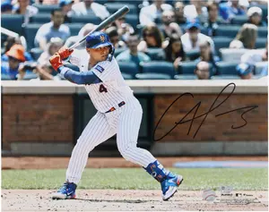 Francisco Alvarez New York Mets Autographed 16" x 20" Hitting Photograph - Fanatics Authentic Certified