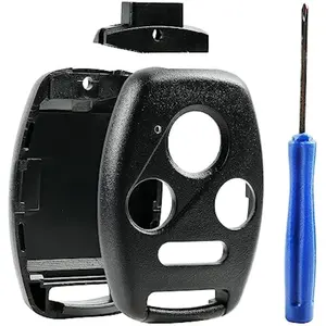 Cutting NOT Required - Key Fob Keyless Entry Remote Shell Case & Pad fits Honda 2003-2012 Accord / 2006-2013 Civic EX / 2009-2015 Pilot /2005-2006 CR-V