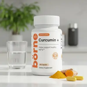 Börne Liposomal Curcumin+ Healthy aging support, Daily wellness support,  High Absorption Curcumin Supplement, Turmeric Curcumin Extract, Daily Wellness & Active Lifestyle Support, 500mg Capsules Fitness