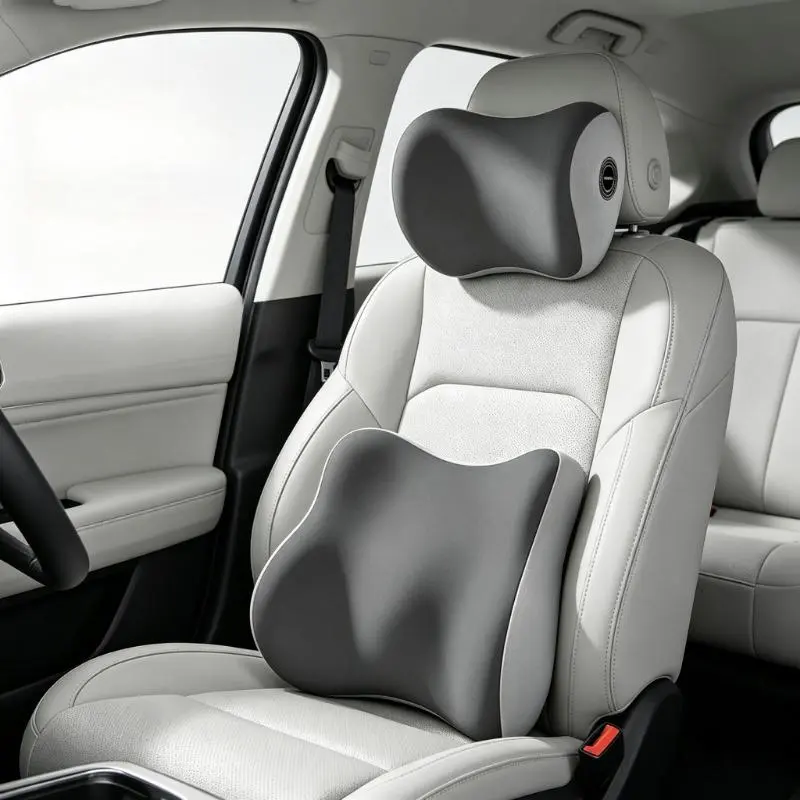 Car Neck Pillow And Lumbar Support Pillow Perfect For Long Time Driving And Sitting Breathable Ergonomic Neck Headrest And Waist Cushion Pain Relief Comfortable DrivingFor Vehicle