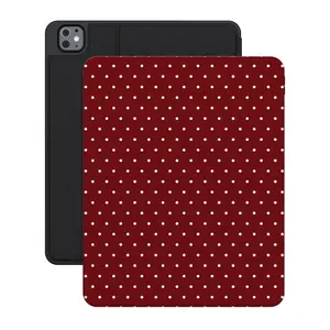 Casely iPad Case | On the Dot | Maroon Polka Dot