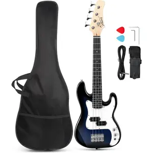 GLARRY 36in Electric Bass Guitar, 4 String Beginner Starter Kit with Accessories including Cable, Strap, Bag for Adults