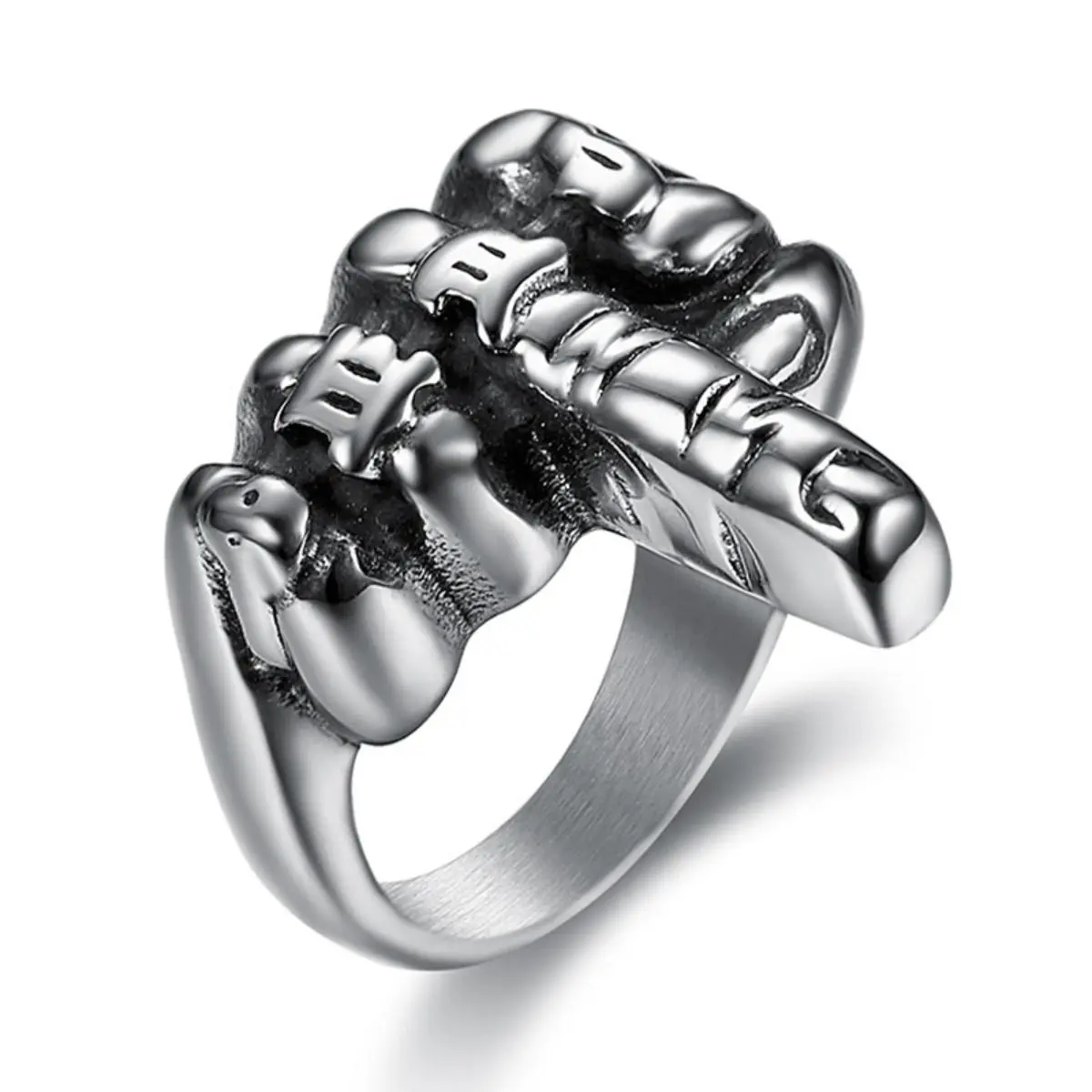 Men's Stainless Steel Geometric Ring - Punk Hip-Hop Style Statement Jewelry for Everyday Fashion Wear, Stainless Steel Jewelry, March, Daily, Rings, Everyday Wear, Punk Retro, Hip Hop Rings