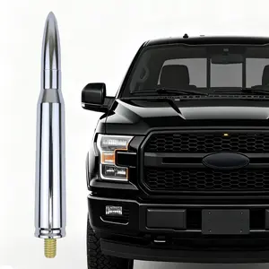Universal Short Car Antenna Replacement – Compatible with Ford, Dodge, Chevy, GMC, Jeep & Toyota Trucks, Durable Billet Aluminum Design, Sleek Black Exterior Upgrade Auto Accessory