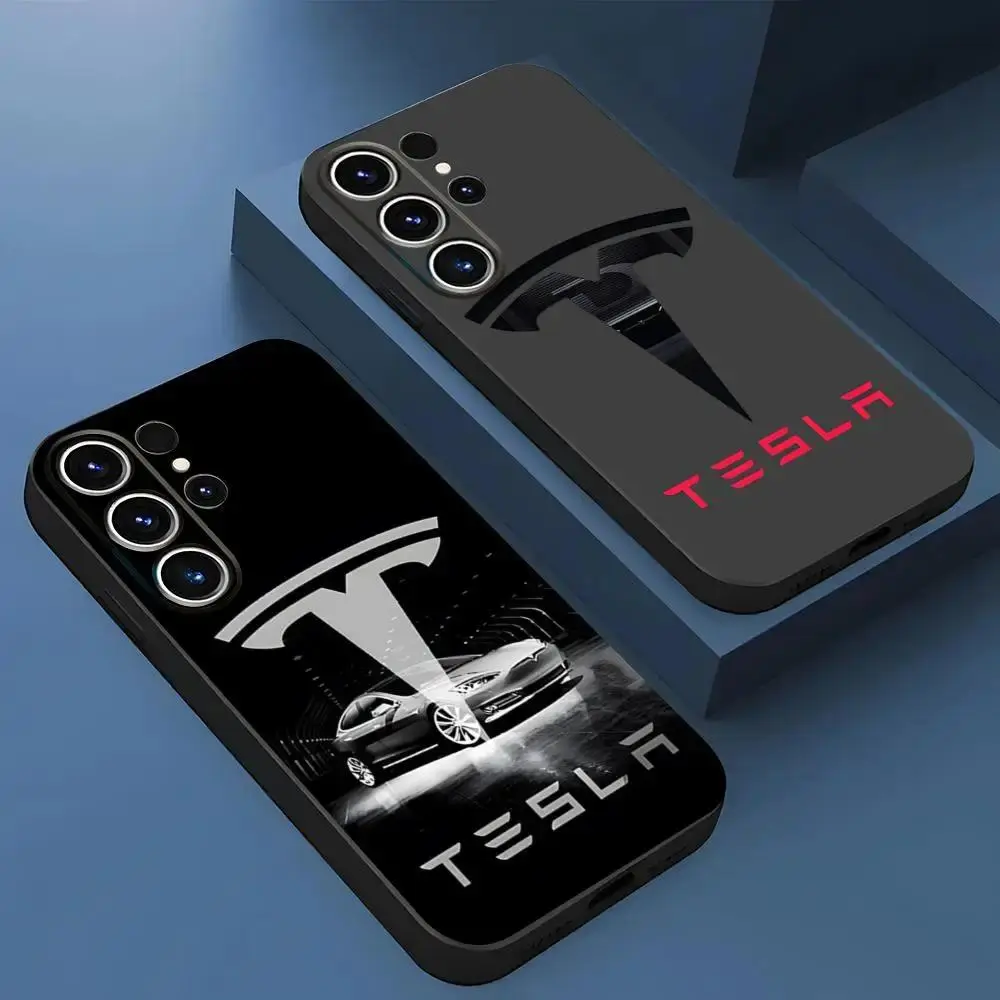 T-Teslaes Car Logo Phone Case For Samsung S26 S24 Ultra S25 S23 Fe S22 S21 Plus A16 A35 For iphone 17 16 15 14 13 12 11 17Air Plus Pro Promax Back Cover