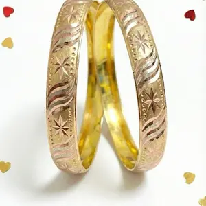 3 Tone Set Of 2 Bangle Size 5 (62mm Diameter) 10 mm Wide