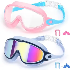 2 Pack Kids Swimming Goggles, Anti-fog Swim Goggles for Toddler Girls Boys 3-15 fun