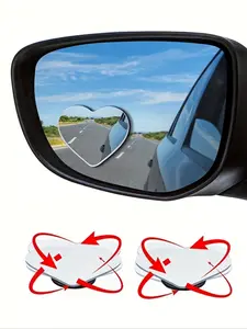 2pcs Heart-Shaped Edge-Free Car Rearview Mirror, High-Definition Backup Auxiliary Mirror, Universal Fit for All Vehicle Models, Blind Spot Mirrors