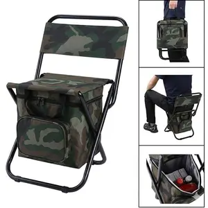 Thick Three-In-One Outdoor Folding Chair with Storage Bag, Portable Camping Fishing Bench, Durable Spring Trip Chair