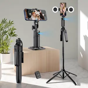 5 in 1 Face Tracking Gimbal with 70 Inch Tripod, Wireless Selfie Remote, Fill Light, 360 Degree Rotating Stabilizer for Video and Photography, Smartphone Vlogging Kit