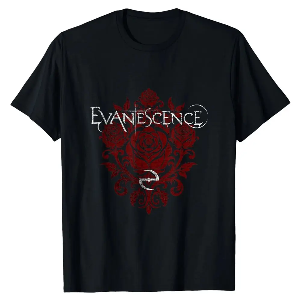 Evanescence Rose Logo T-Shirt Comfort Fit Indie Music Tee