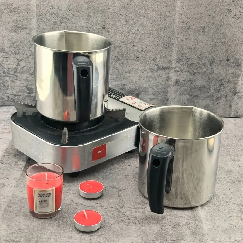 Stainless Steel High Temperature Wax Melting Pot, 1.4L Candle Making Supplies, Anti-Scald Handle, No-Drip Spout, Compatible with Soy Wax, Beeswax, Paraffin Wax, Wax Melter For Candle Making