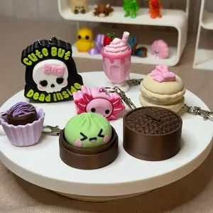 Fidget Keychains & Desk Top Decor - Customizable | Holiday, food, & everyday themed Desktop Clickers & Keychains | Clicky | Soft | Silent | Bundles