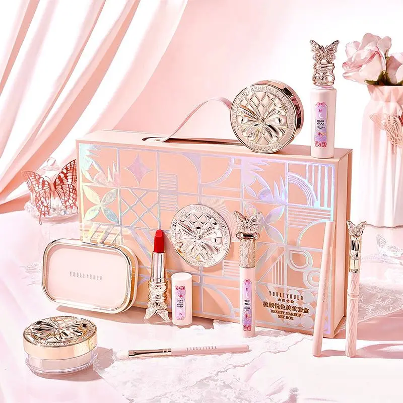Peach Tone Makeup Gift Set, Makeup Combo, Full Cosmetic Combination, Natural Easy To Wear, Perfect Christmas Gift For Girls