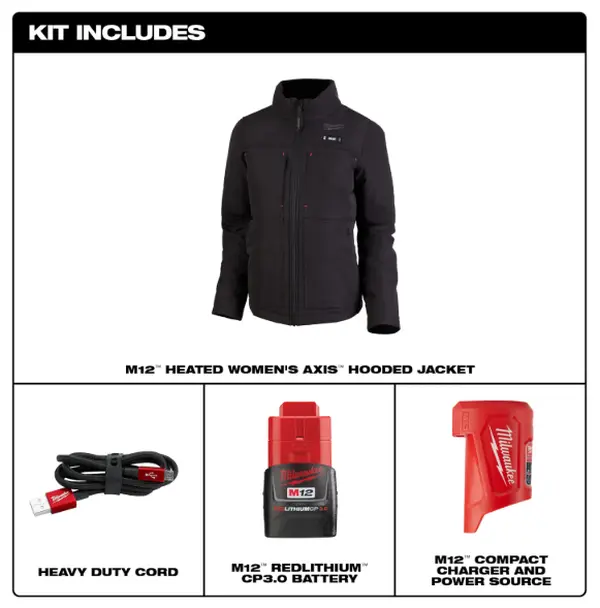 Milwaukee 234-21 M12 Women's Heated AXIS Jacket Kit with 3.0 battery & charger, Pocket, Coats