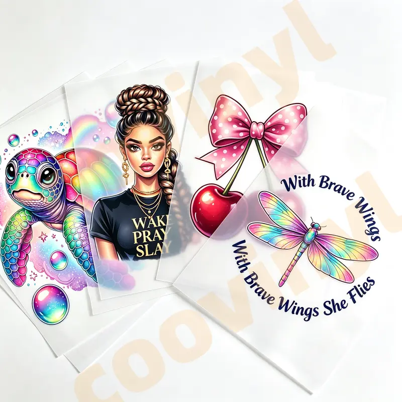 N Box *-DTF iron on heat transfer vinyl cup wrap bundle DIY (claim in live )