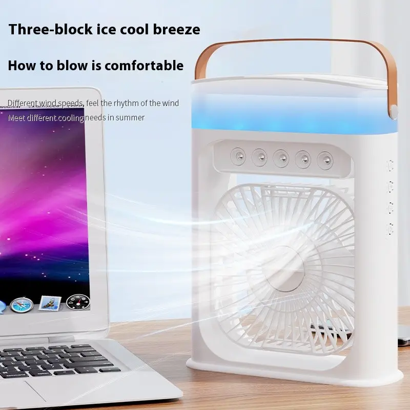 Five-Hole Spray Fan Desktop USB Electric Fan, Multi-Function Humidifier Fan, Two-In-One Office Cooling Mist Machine, Integrated Misting Fan, Multifunctional Fan, Fan with mist