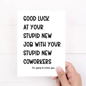 1pc Coworker Leaving Card, Co-worker Going Away Card, Card for Coworker, Co-worker Leaving Gift, Snarky New Job, Vertical Cards