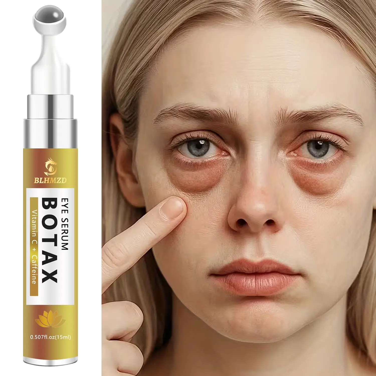 Botax Eye Serum, Daily Vitamin C Brightening Antioxidant with Hyaluronic Acid & Caffeine, Firming Under-Eye Repair Serum That Improves Dark Circles & Puffiness, Eye Care Routine