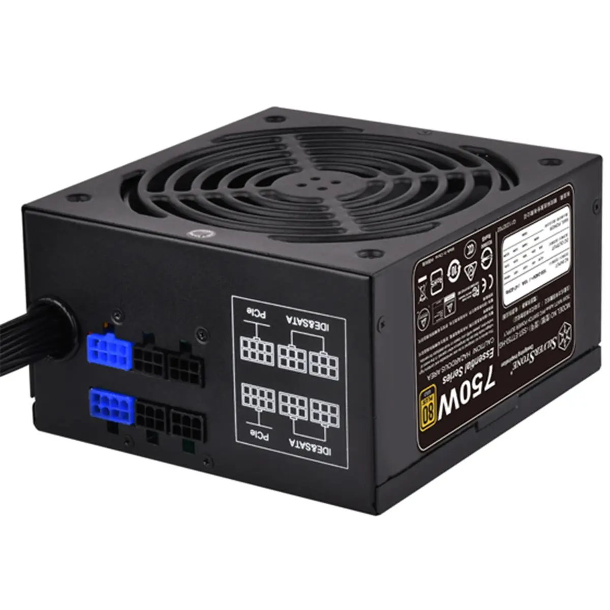 212 MAIN SilverStone Technologies 750W High Power Output Semi-Modular 80 Plus Gold DC Computer Power Supply - Black Desktop PC Switching Unit, Computer Power Supplies