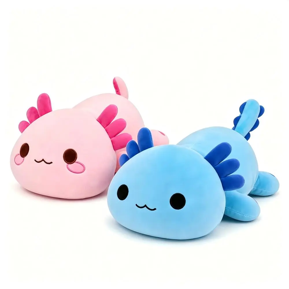 Onsoyours Original Axolotl Plush - Soft Huggable Stuffedtoy, Super Fluffy, Squishy Companion, Kawaii Stuffed Animals, Cute Pillow, Gifts for Kids & Girlfriend (Pink & Blue, 8" & 13")