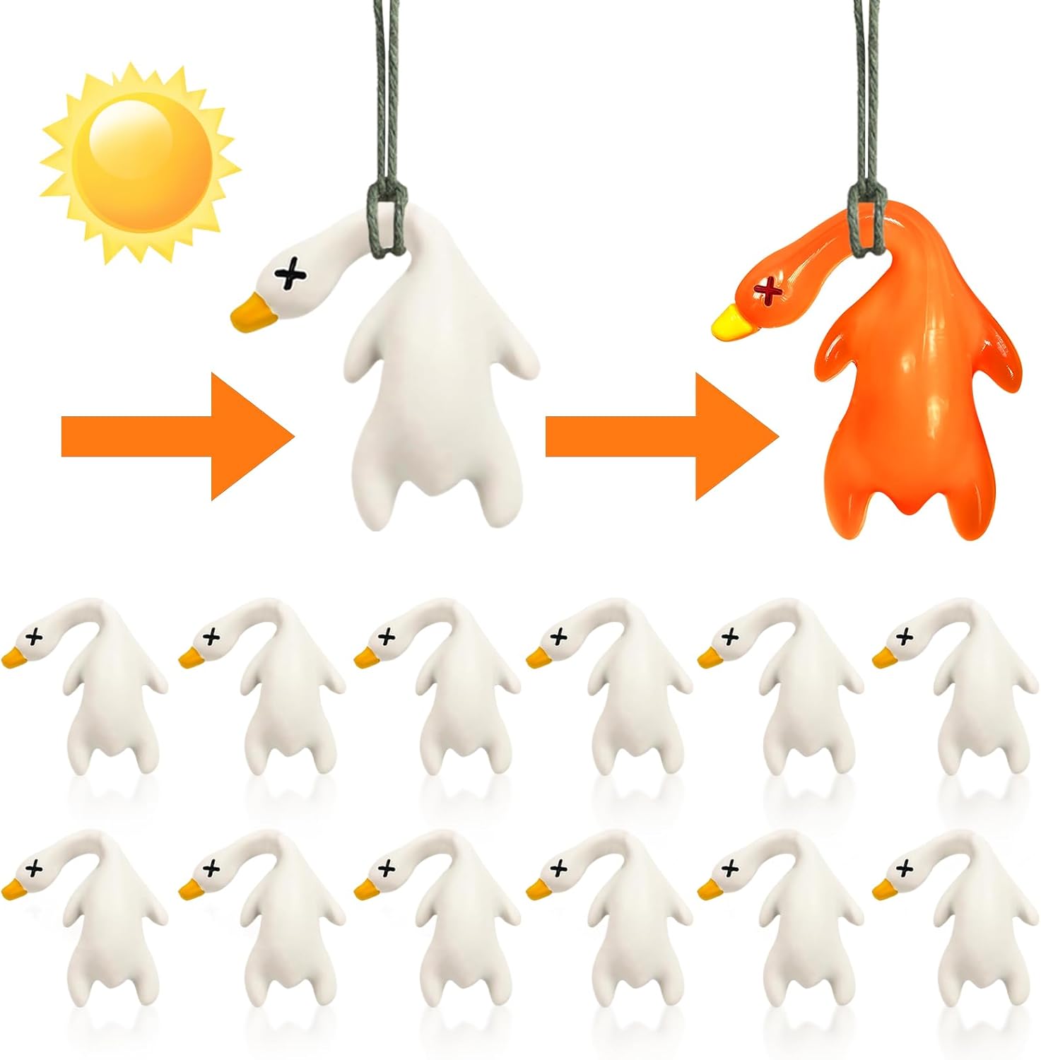 UV Color Changing Duck Decor, Sunscreen Effect Testing Reminder Pendant, Creative Car Accessories Interior Ornament for Car Bicycle Outdoor UV Color Changing Duck Decor, Sunscreen Effect Testing Reminder Pendant, Creative Car Accessories Interior Ornament for Car Bicycle Outdoor