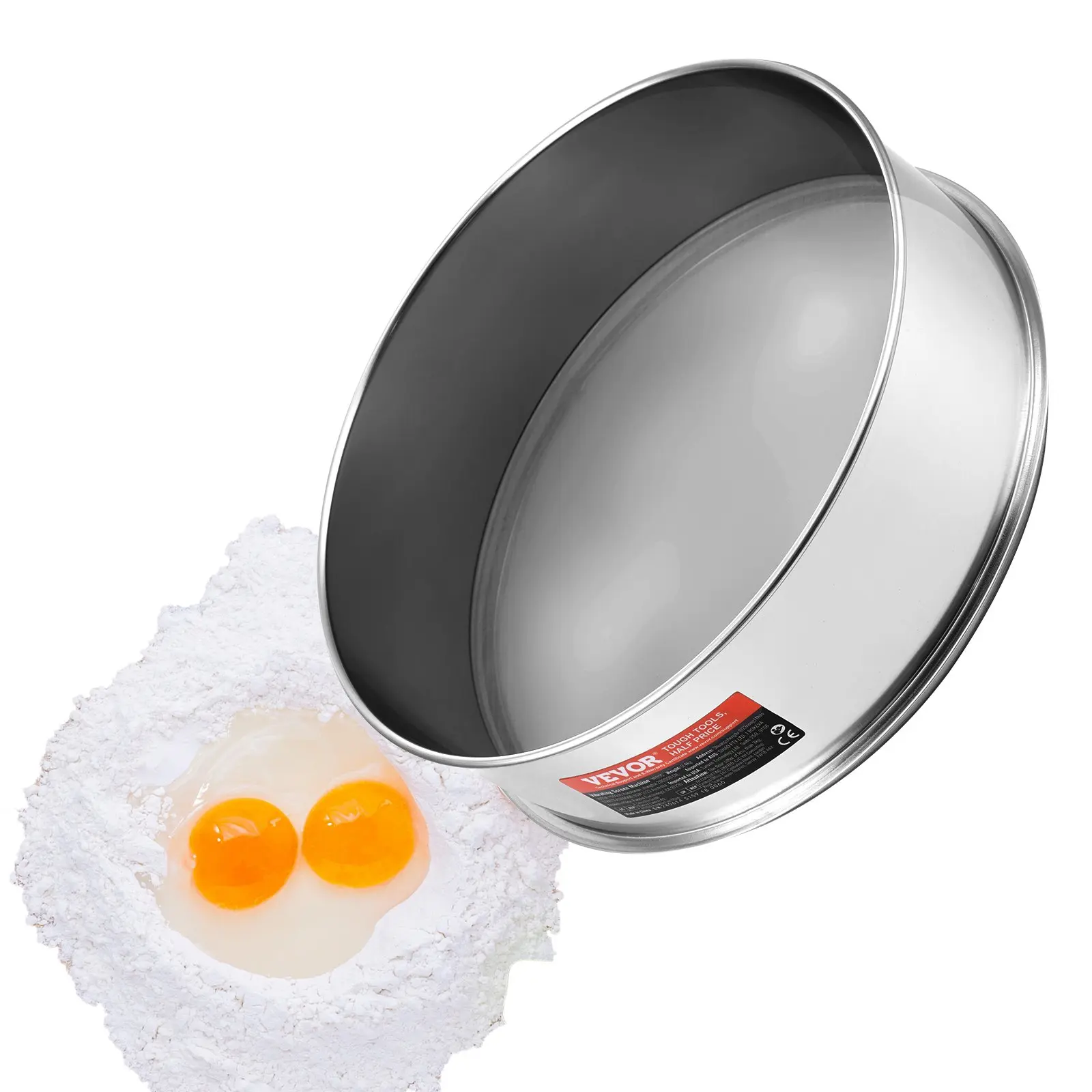 【Summerfinds】 VEVOR Flour Sieve Fine Mesh, 80 Mesh Flour Sifter, 304 Stainless Steel Fine Mesh Sifter Food-grade, Dia. 12.6 Fine Mesh Strainers for Baking, 5 Sizes Mesh hole for Mungbean, Rice, Flour, Pearl Powderdealsforyoudays