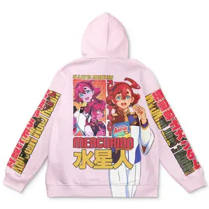 Suletta Mercury Gundam Witch from Mercury Streetwear Hoodie - Ape Hoodies Japanese Anime Style Zip Up Hooded Sweatshirts Men Women Fashion Y2k Oversized Pullovers