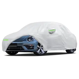 Car Cover Custom Fit for Volkswagen Beetle 2 Door 1998-2019, Migaven Waterproof Full Exterior Cover Sun Rain Protection with Door Zipper Silver summerwins