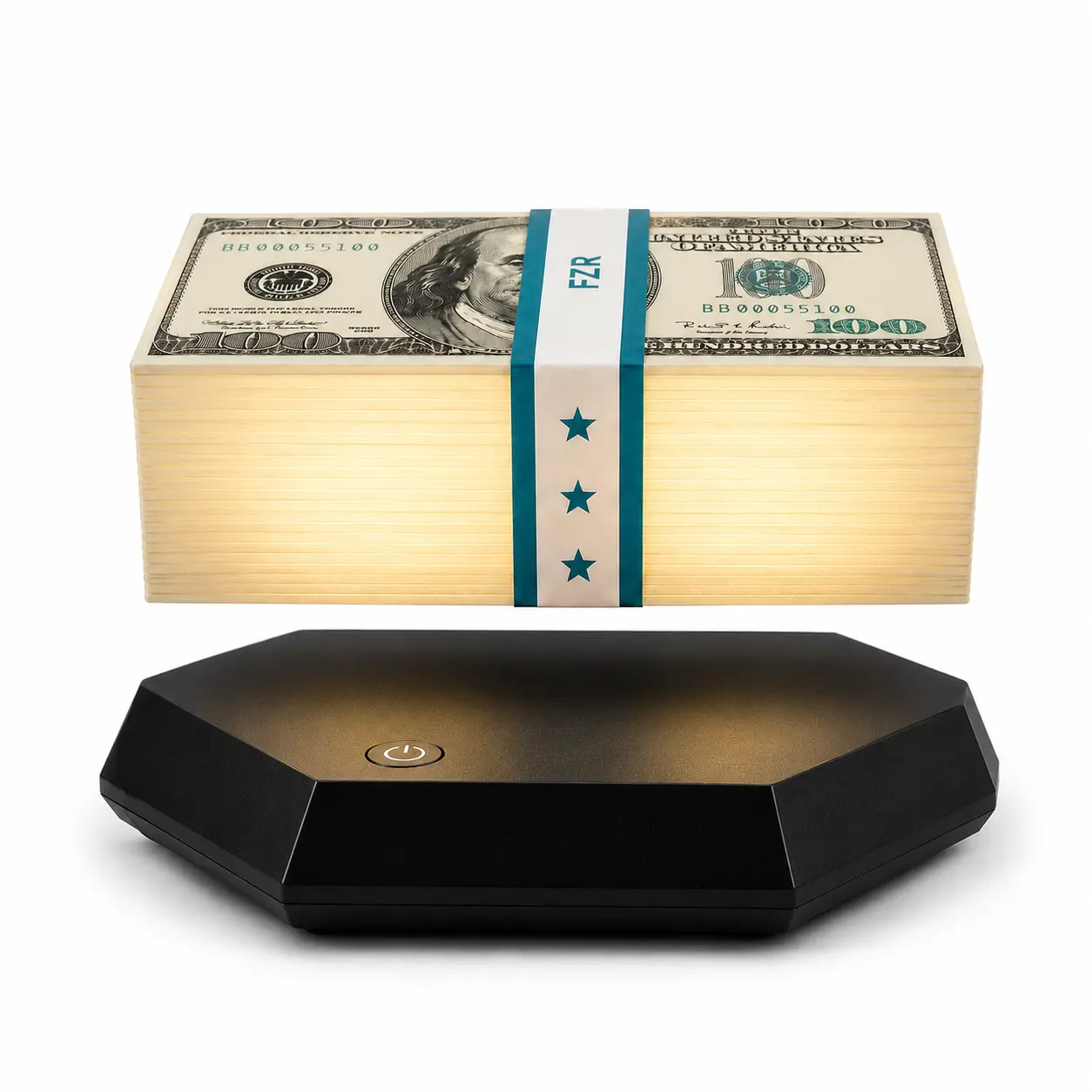 Magnetic Levitation LED Display Lamp with 3 Light Colors, Touch-Control Floating Desk Decor, Gift for Gamers and Tech Lovers