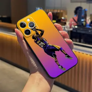 Black Phone Case Featuring a Kobe Jump Shot Design, Suitable for iPhone 17 Air 16 15 14 13 12 11 Pro Max Plus an Ideal Halloween Present for Loved Ones.