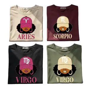 All 12 Zodiac Slay Girl T-shirt – Astrology Hat Graphic for Adults, Full Horoscope Star Sign Collection with Bold Zodiac Letter Design, Unisex Astrology Gift for Men & Women, women's shirt-mom shirts-zodiac shirts