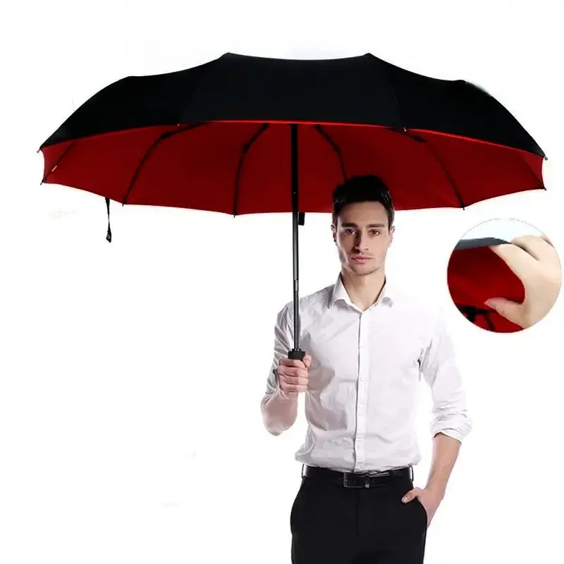 Double-layer Travel Compact Umbrella Windproof - Portable Umbrellas for Rain, Inverted Folding Umbrella for Men and Women，Umbrella 10 Rib Strong Wind Resistant Frame, Collapsible, Compact and Durable,