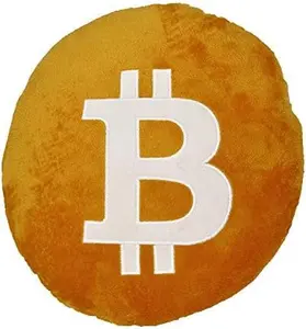 Bitcoin Pillow – Embroidered Round Stuffed Plush BTC Crypto Cushion – Soft Bitcoin Decor for Traders & Crypto Fans