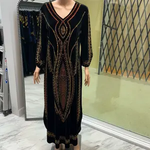 black velvet dress with all over rhinestone design shorter