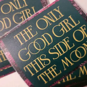 GOOD GIRL Waterproof Decal - Matte Finish, Vibrant Print, Durable Vinyl Sticker for Water Bottles Laptops Journals Car Windows 2.5in x 3in Weatherproof Fade Resistant Easy Application